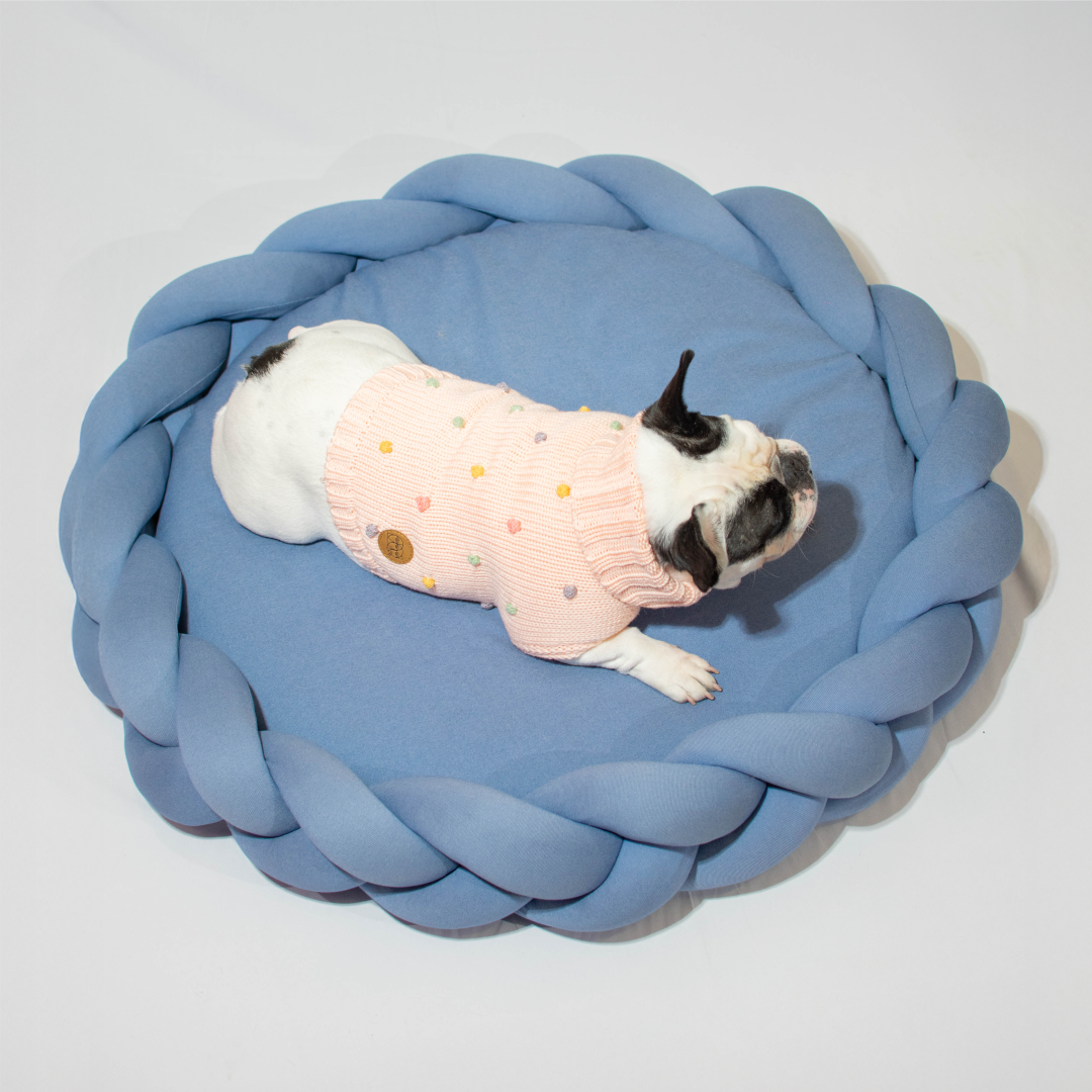 Cama trenzada para mascotas - color azul 60cm