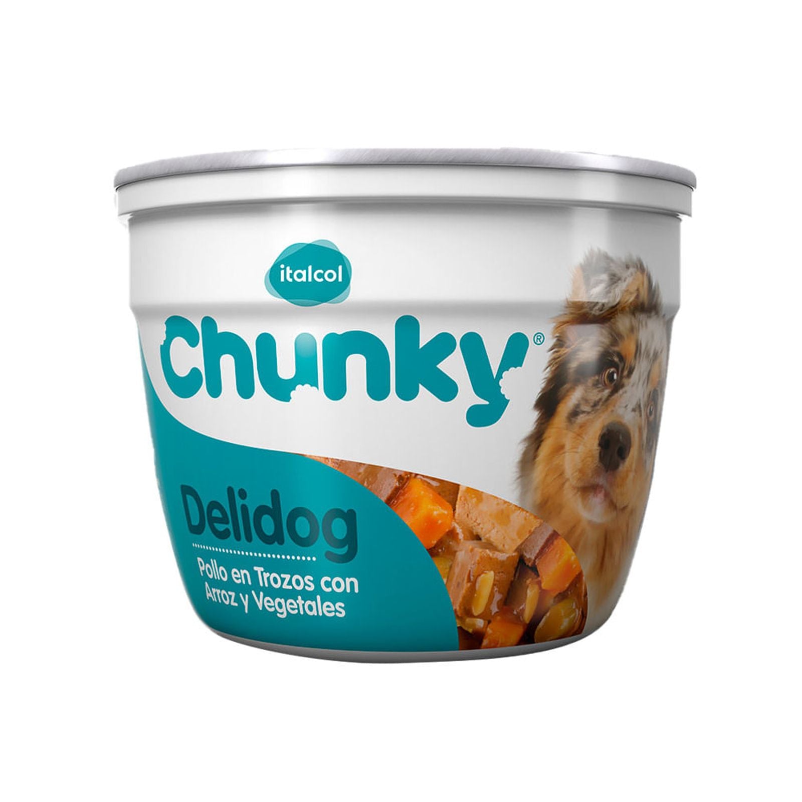 Snack Chunky Pote Delidog pollo con arroz y vegetales