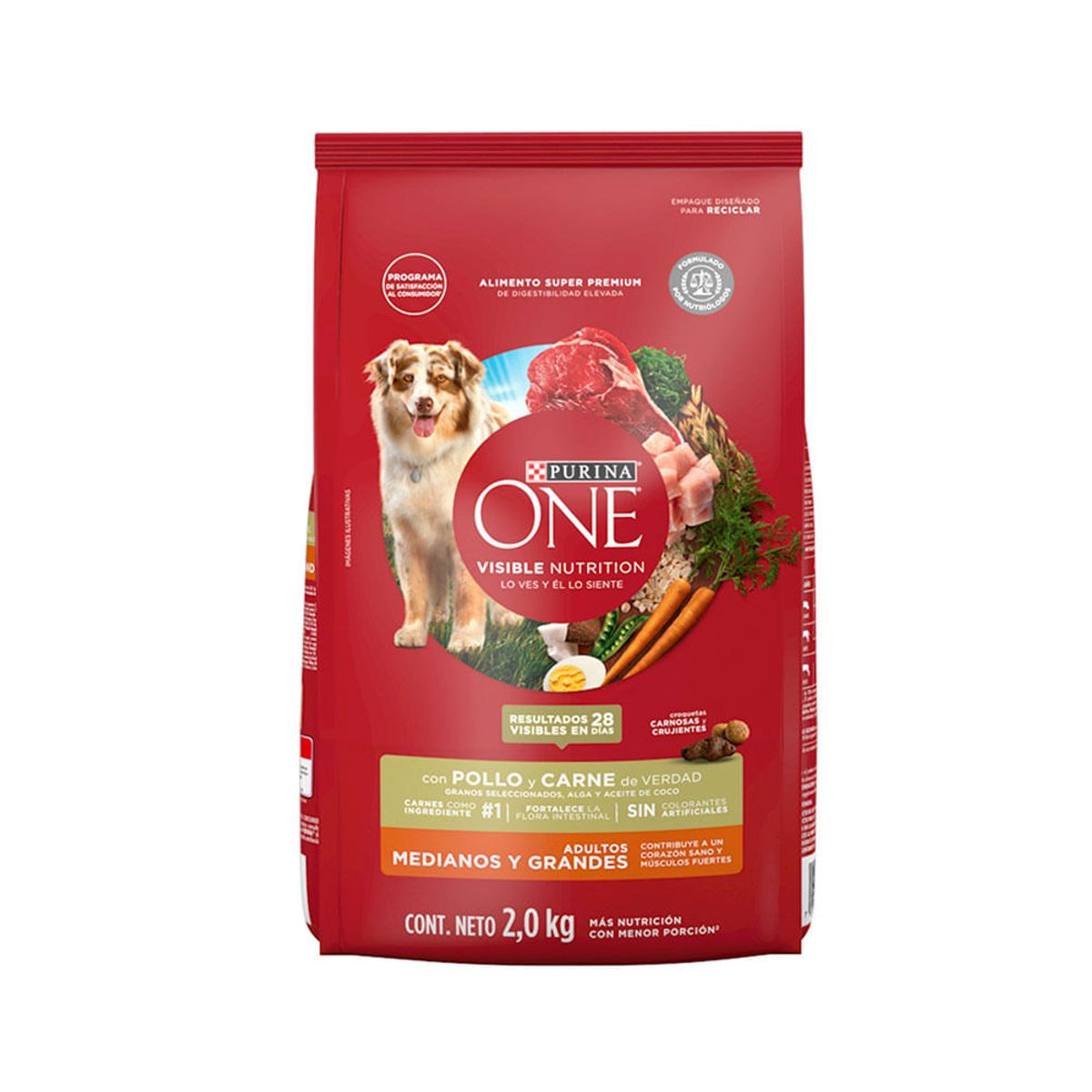 Alimento para perro Purina One Adultos medianos y grandes pollo y carne