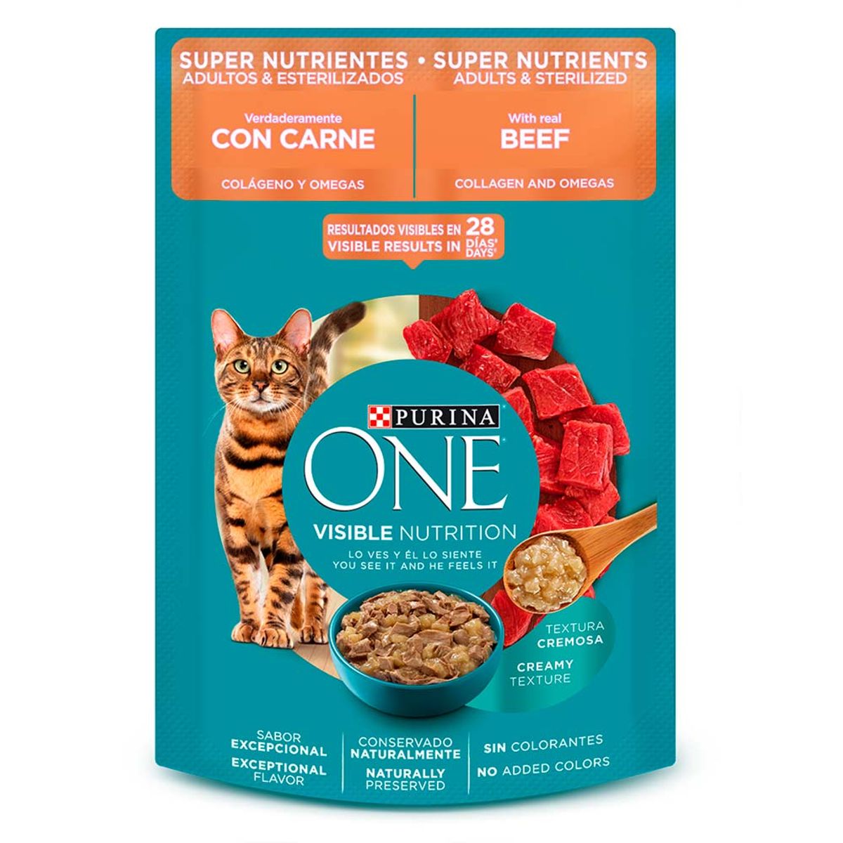 Alimento húmedo Purina One Esterilizados para gatos carne