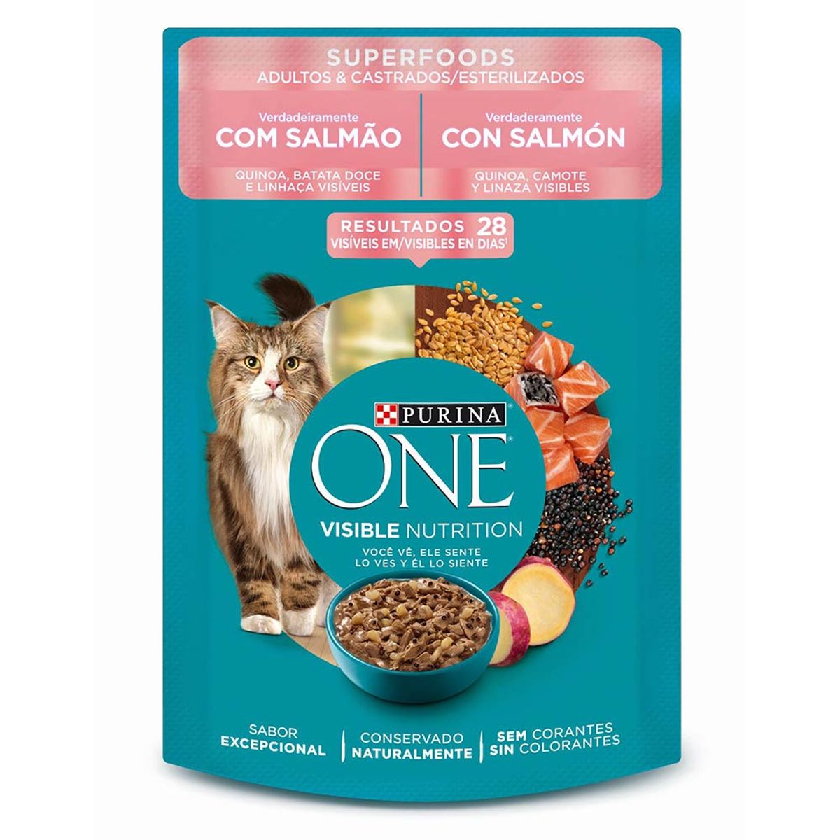 Alimento húmedo Purina One Esterilizados para gatos salmón