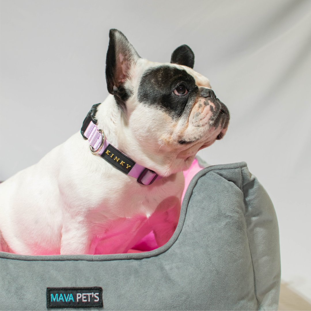 Cama danko para mascotas - color gris con rosado 60cm