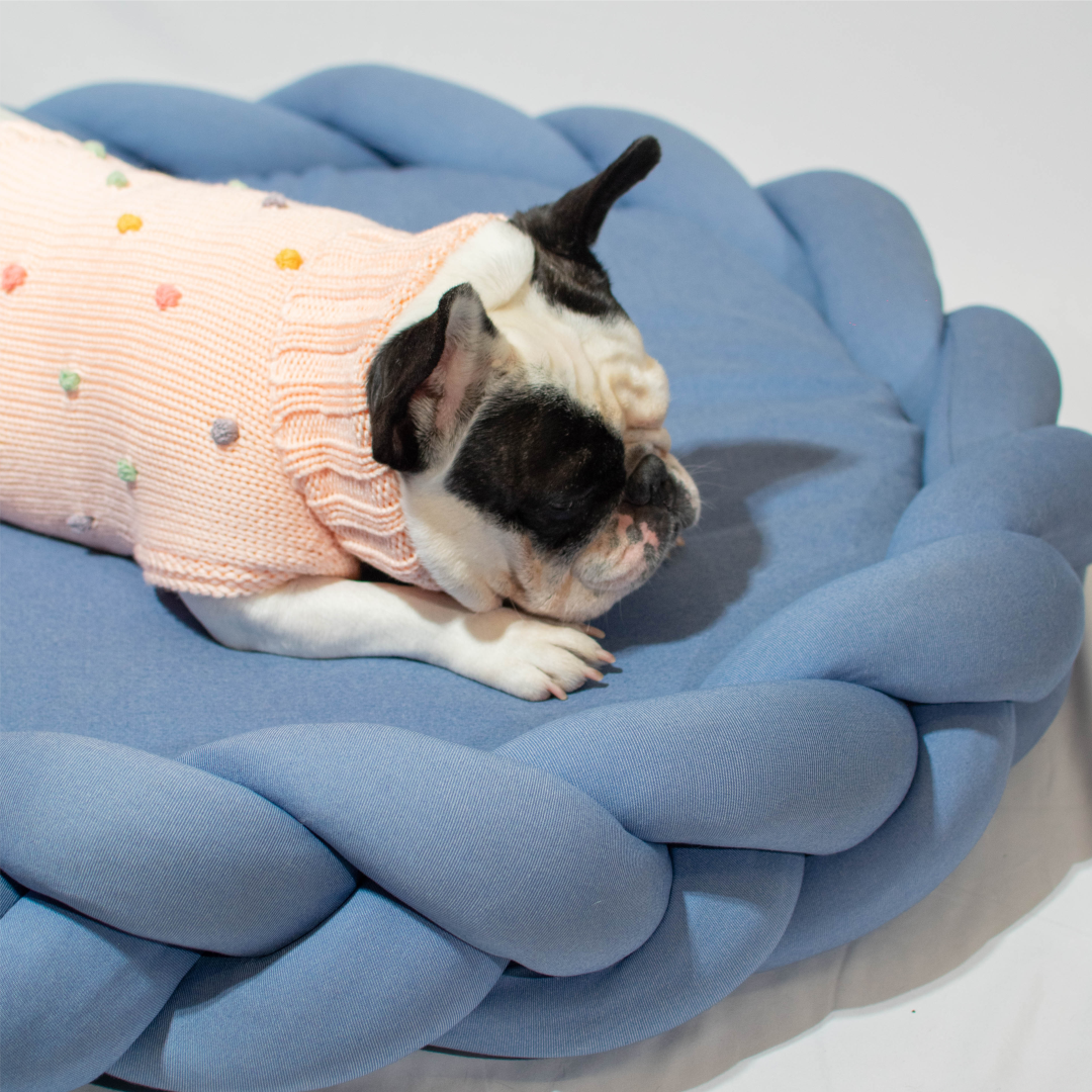 Cama trenzada para mascotas - color azul 60cm