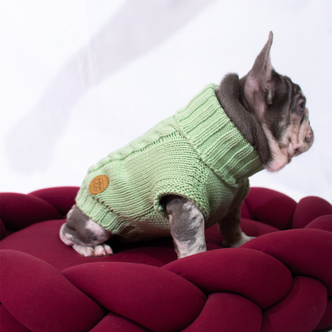 Cama trenzada para mascotas - color vinotinto 60cm