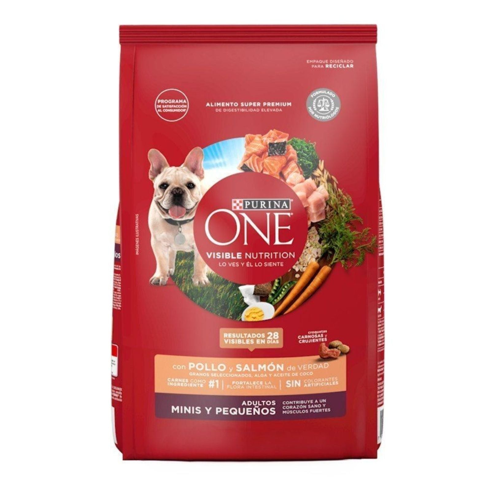 Alimento para perro Purina One adultos minis y pequeños pollo y salmón