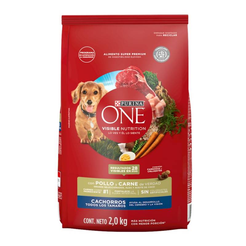 Alimento para perro Purina One Cachorros todos los tamaños pollo y carne