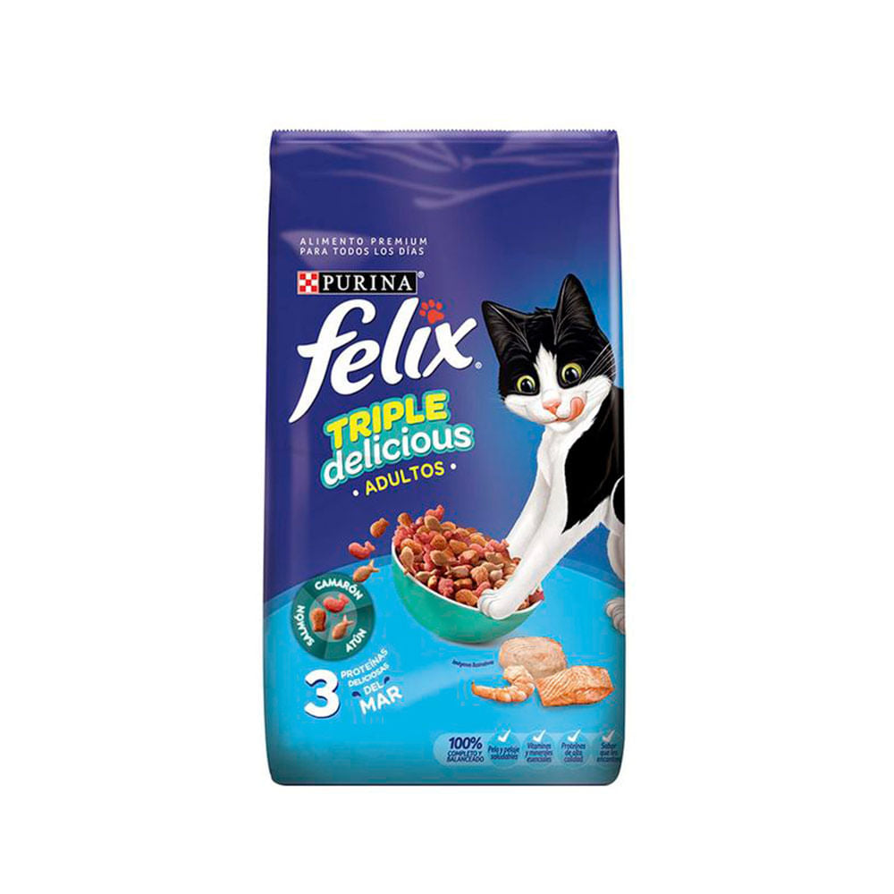 Alimento Seco Para Gato Felix Triple Delicious Mar