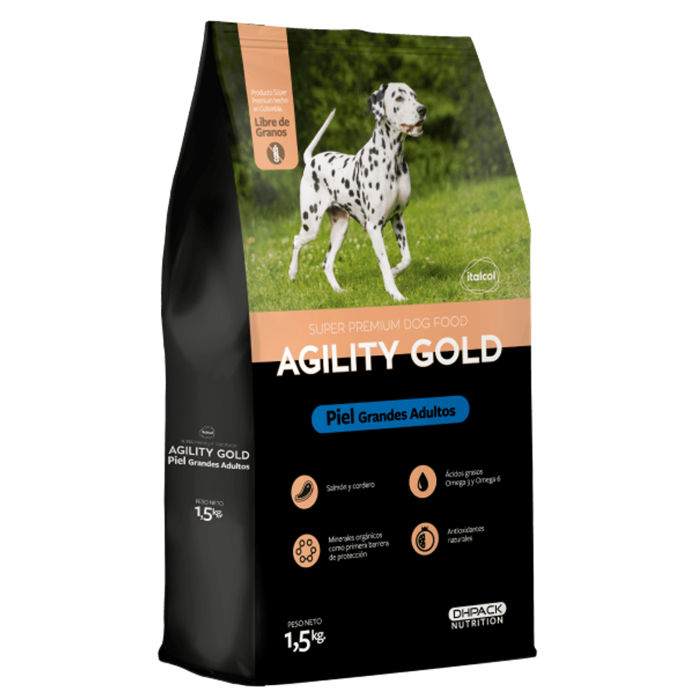 Alimento Para Perro Agility Gold Grandes Adultos Piel