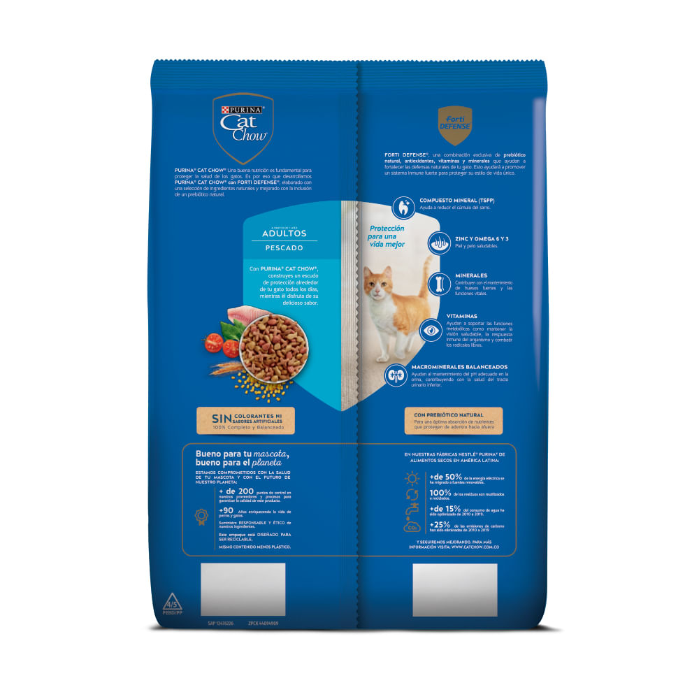 Alimento Gato Cat Chow Adulto Pescado Forti Defense