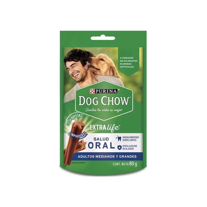 Snack DOG CHOW salud oral para perros adultos medianos y grandes